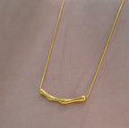 Bold Elongated 18K Gold Plated Chain Pendant Western Necklace