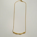 Bold Elongated 18K Gold Plated Chain Pendant Western Necklace