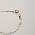 Rose Gold Plated Linear Zirconia & Mother of Pearl Pendant Western Necklace