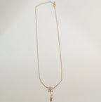 Rose Gold Plated Floral Drop Western Pendant Necklace