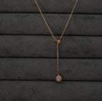 Minimalist Rose Gold Plated Zirconia Sphere Western Pendant Necklace
