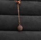 Minimalist Rose Gold Plated Zirconia Sphere Western Pendant Necklace