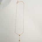 Minimalist Rose Gold Plated Zirconia Sphere Western Pendant Necklace