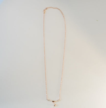 High Toned Statement Piece in Rose Gold Plated Solitaire & Zirconia Studded Pendant Necklace