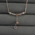 Rose Gold Plated Solitaire & Zirconia Pendant Western Necklace