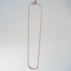 Rose Gold Plated Zirconia Studded Linear Chain Pendant Western Necklace