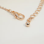 5A Zirconia & Pearl Linear Pendant Western Necklace, Rose Gold plated