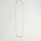 18K Rose Gold Plated Pearl & Zirconia Zigzag Pendant Western Necklace