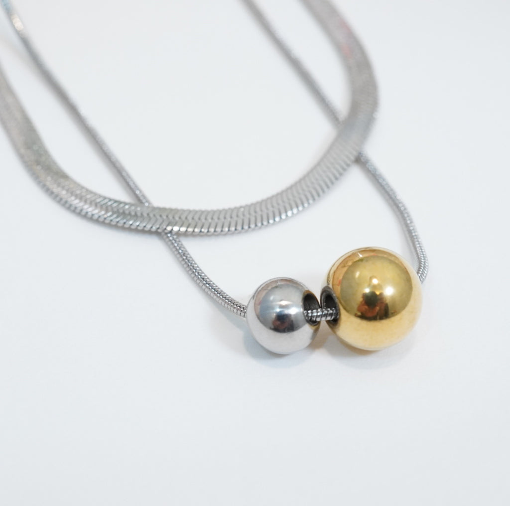 Double-Layer Snake & Minimalist Chain Multilayer Western Necklace
