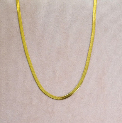 Double Layered 18K Gold Plated Snake & Minimalist Chain with Circular Pendant Necklace