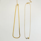 18K Gold Plated Snake & Minimalist Chain with Circular Drop Western Necklace