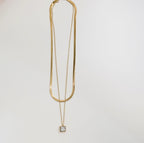18K Gold-Plated Multilayer Zirconia Solitaire Western Necklace