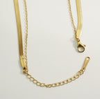 18K Gold-Plated Multilayer Zirconia Solitaire Western Necklace