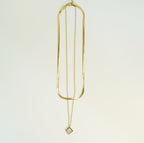 18KT Gold-Plated Square MOP Multilayer Necklace