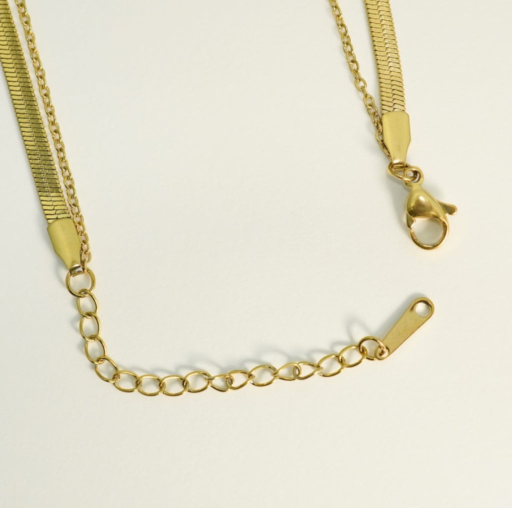 18KT Gold-Plated Square MOP Multilayer Necklace