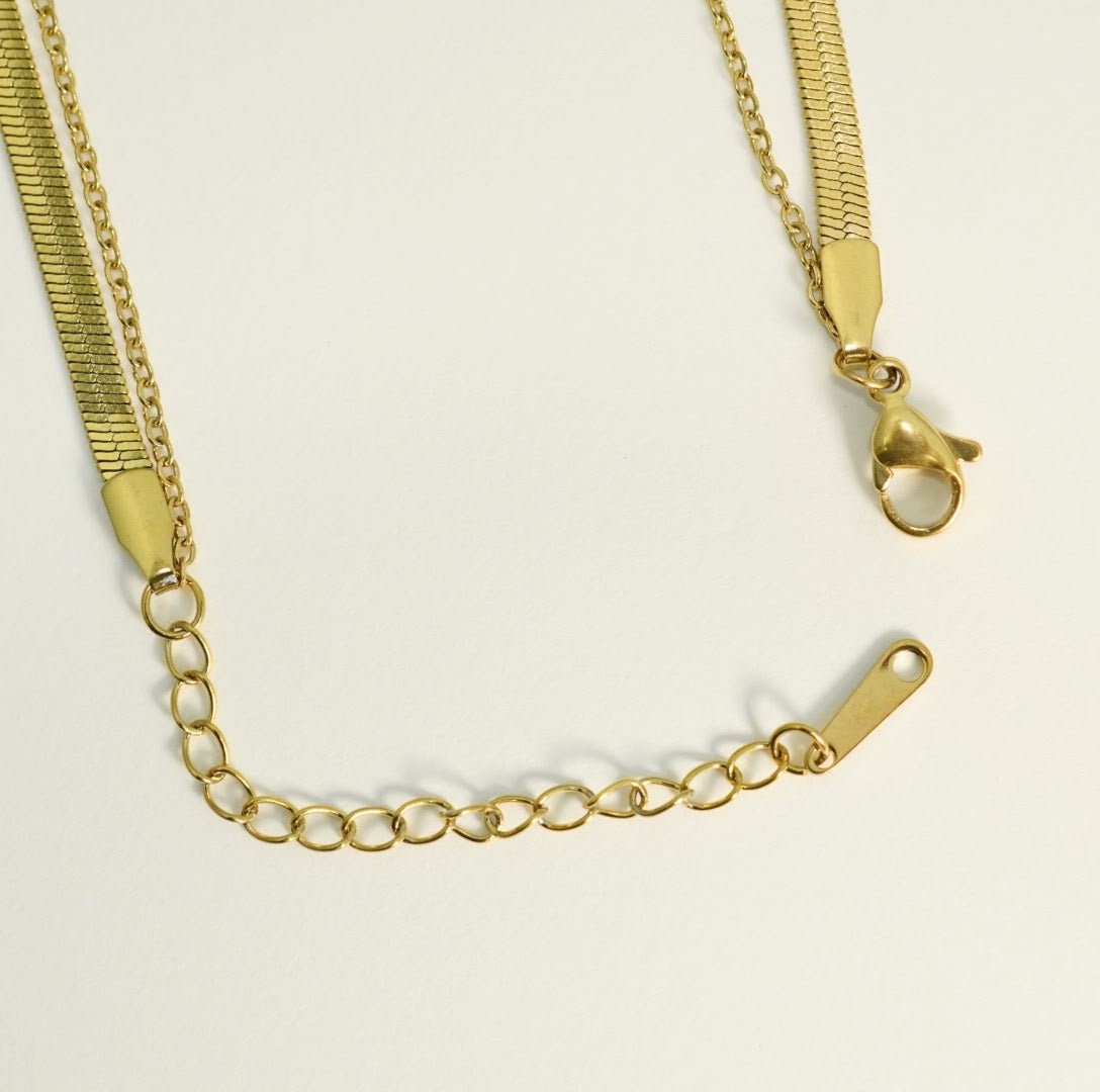 18KT Gold-Plated Square MOP Multilayer Necklace