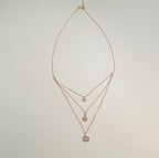 18K Rose Gold-Plated Zirconia Floral Multilayer Western Necklace