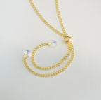 Peachy Pink and Gold Glass Beaded Choker Necklace