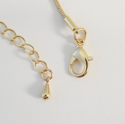 Elegant Linear Series Rings and Pearls 18K Gold Plated Chain Necklace