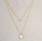 18K Gold-Plated Round MOP & Zirconia Multilayer Necklace