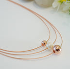 Rose Gold Plated Pearl & Bead Multilayer Western Necklace