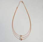 Rose Gold Plated Pearl & Bead Multilayer Western Necklace