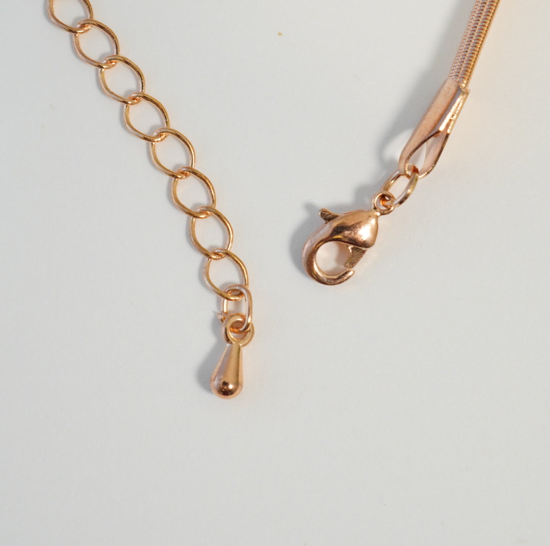 Pearl & Rose Gold Beads in 3 Layered Rose Gold Plated Necklace