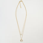 18K Gold-Plated Round MOP & Zirconia Multilayer Necklace