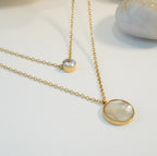 18K Gold-Plated Round MOP & Zirconia Multilayer Necklace