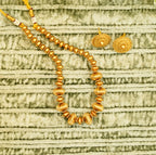 Oval Slope Down Beaded Brass Necklace Set