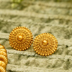 Oval Slope Down Beaded Brass Necklace Set