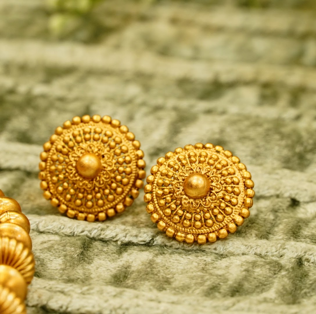 Oval Slope Down Beaded Brass Necklace Set