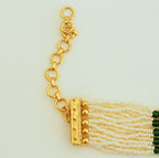 Kemp Stone & Multicolor Beads Broad Bracelet