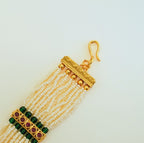 Kemp Stone & Multicolor Beads Broad Bracelet