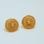 Oval Slope Down Beaded Brass Necklace Set