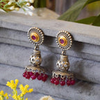 Elegant Dual-Tone Oxidized Jhumka Earrings