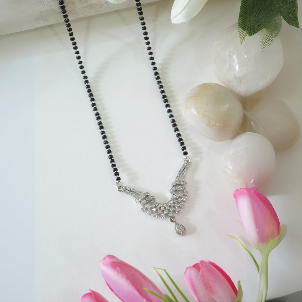 Checkered American Diamond Drop Mangalsutra