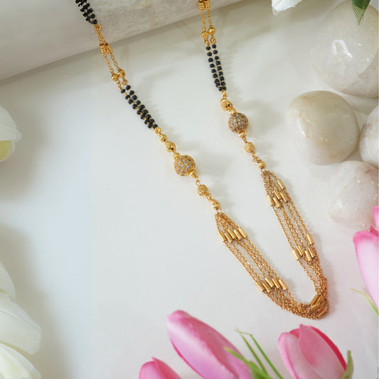 Traditional Gold-Plated Double-Layer Mangalsutra