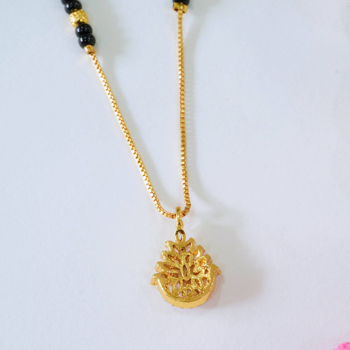 Gold Plated American Diamond Drop Mangalsutra