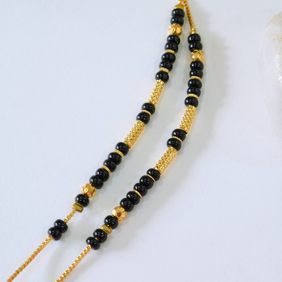 Chic American Diamond Triangular Drop Gold Plated Mangalsutra