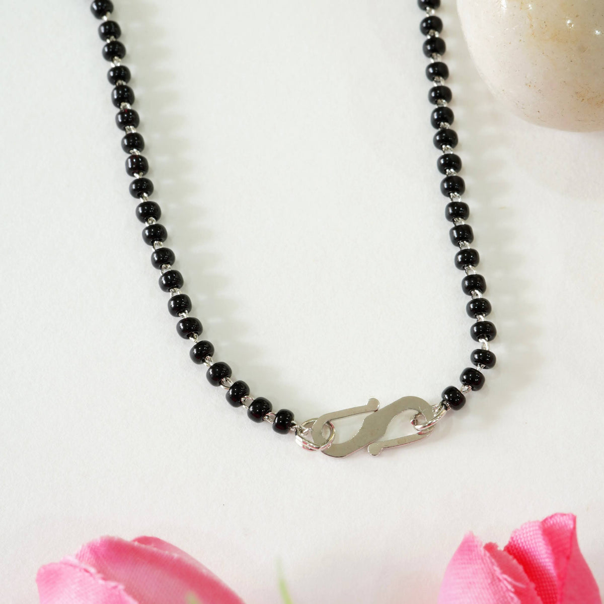 American Diamond Linear Drop Rhodium Mangalsutra