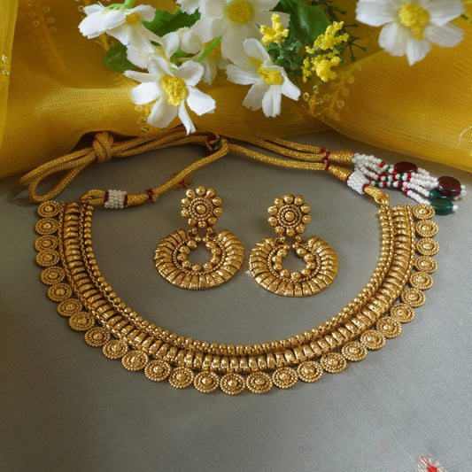 Antique Gold Plated Traditional Necklace Set