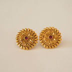 Radiant Round Floral Brass Pendant Set