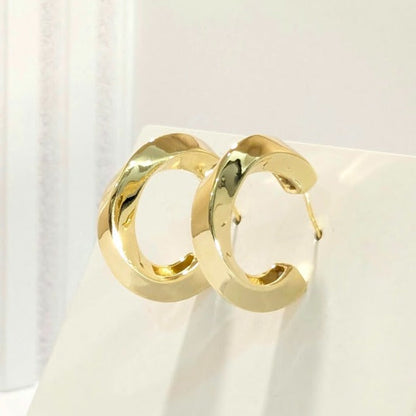 18k Gold Plated Anti Tarnish Water Proof Twisted Hoop Earring