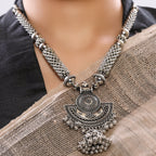 IndoWestern Oxidized Jhumka Necklace Set with Earrings