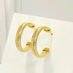 18k Gold Plated Anti Tarnish Water Proof Spring Like Hoop Earring