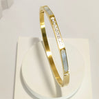 18k Gold Plated Cubic Zirconia and Mother of Pearls Stylish Bracelet