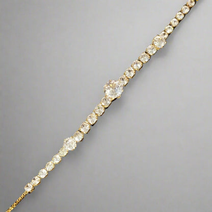 DIVA SERIES - Rose Gold Zirconia 5A Linear Tennis Chain  Bracelet