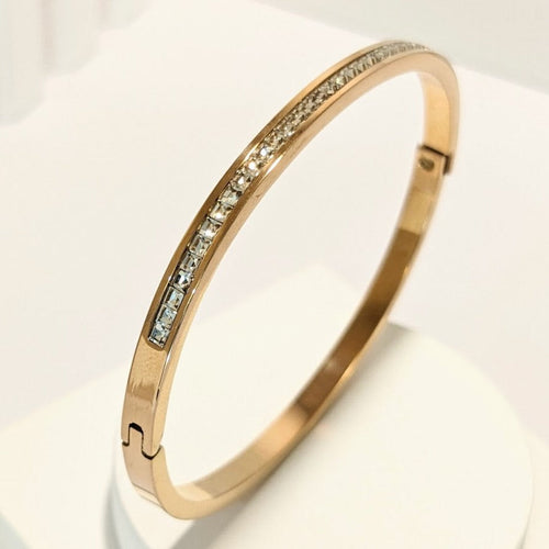 18K Rose Gold Full Line Zirconia Bracelet
