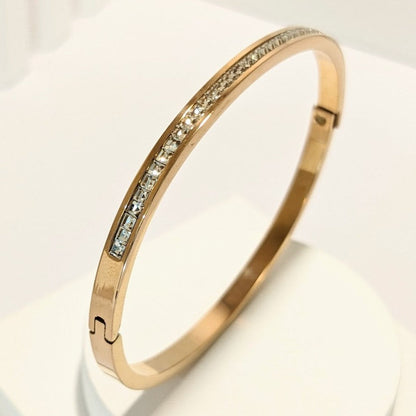 Elegant Zirconia Studded Rose Gold Plated  Bracelet